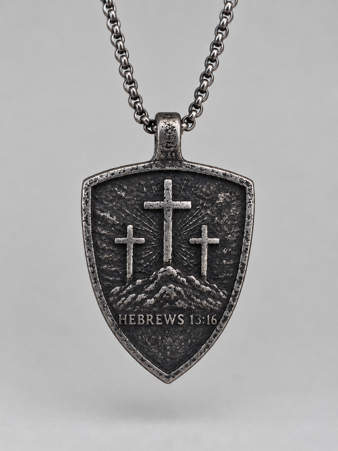 Stainless Steel Pendant - Oxidized Finish