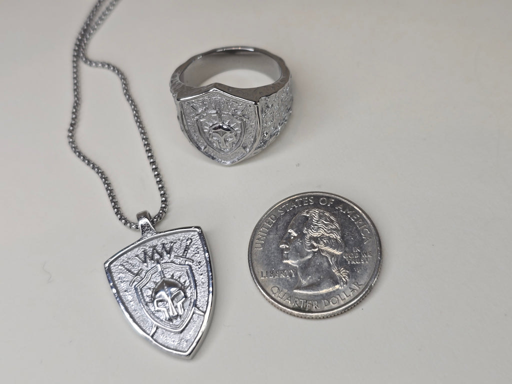 Stainless Steel Shield Pendant - Polished
