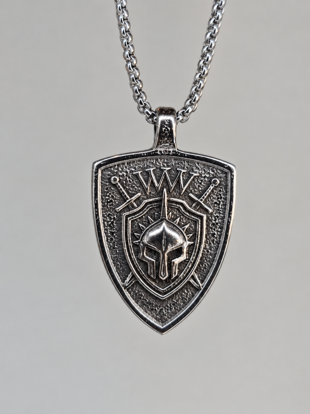 Stainless Steel Shield Pendant - Polished